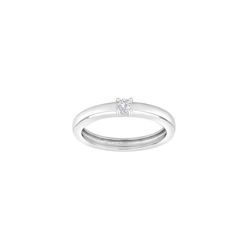 Obinor ring i rhodineret 925 sterlingsølv med klar zirkonia fra JoanliNor.